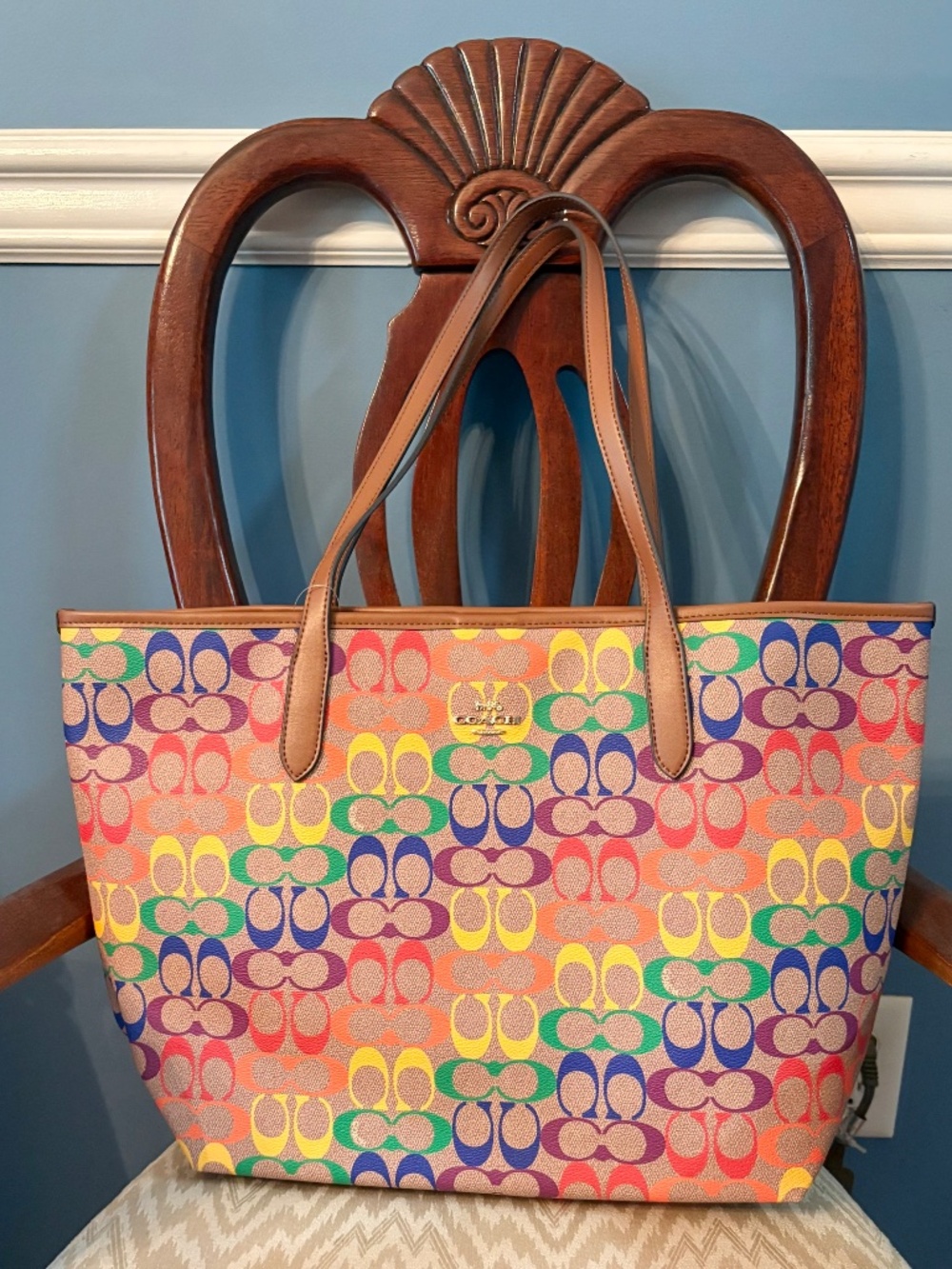 Coach Rainbow Tote Bag Purse-Never Used! - Picture 4 of 8